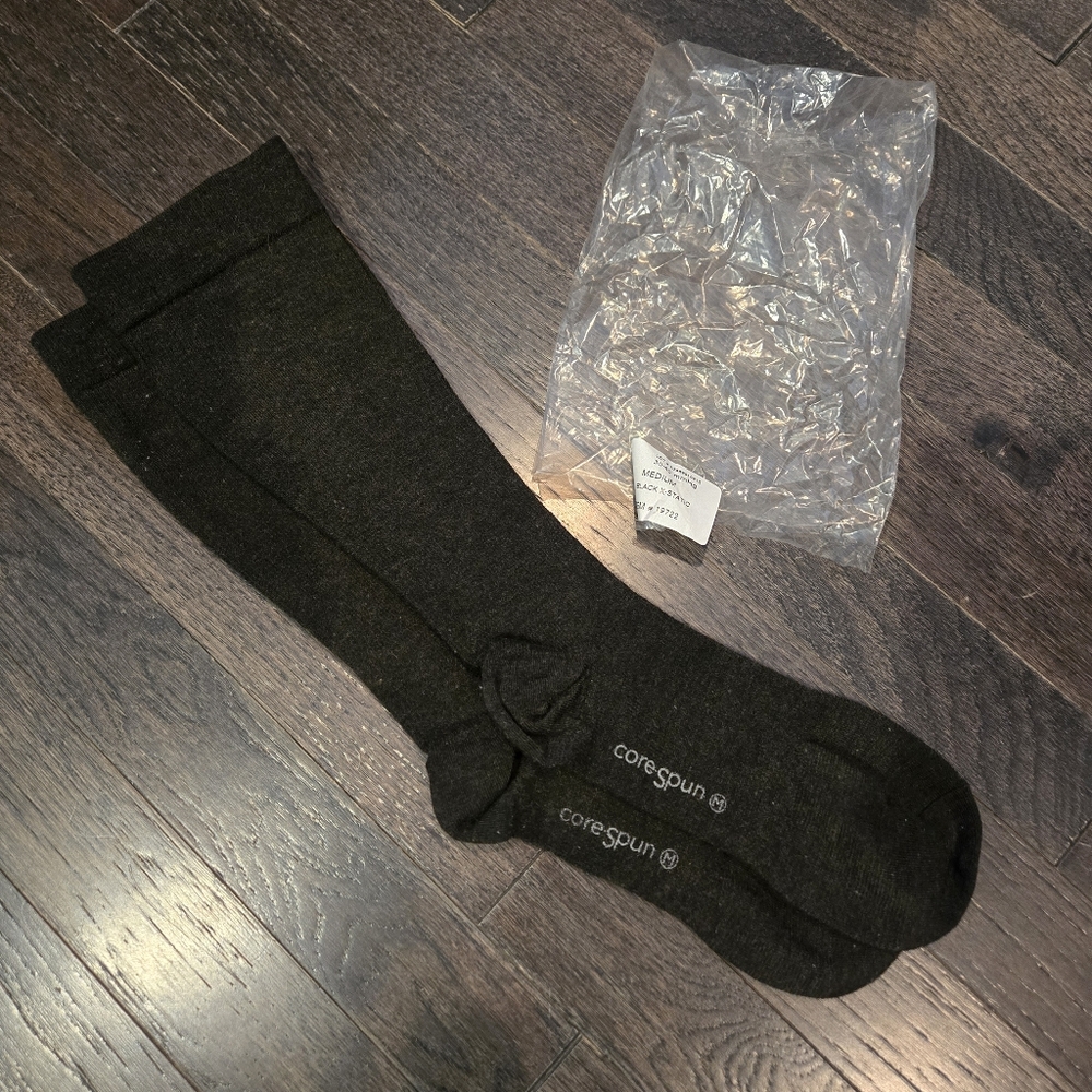 TheraFirm Compression Socks 30-40mmHg CoreSpun Black X-Static - SZ Medium